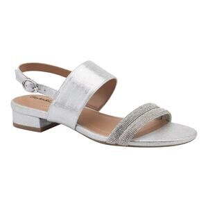 Style & Co Women's Selbiee Slingback Dress Sandals Silver Sizw 7 1/2